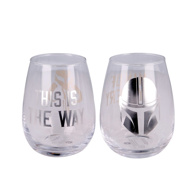 2 PCS 510 ML CRYSTAL GLASS SET THE CHILD MANDALORIAN