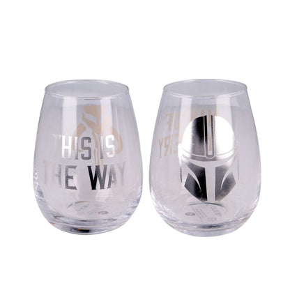 2 PCS 510 ML CRYSTAL GLASS SET THE CHILD MANDALORIAN