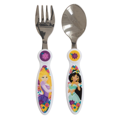 2 PCS ELLIPTICAL METALLIC CUTLERY SET DISNEY PRINCESS BRAVE AND BOLD