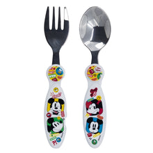 2 PCS ELLIPTICAL METALLIC CUTLERY SET MICKEY MOUSE FUN-TASTIC