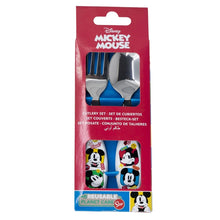 2 PCS ELLIPTICAL METALLIC CUTLERY SET MICKEY MOUSE FUN-TASTIC