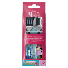 2 PCS ELLIPTICAL METALLIC CUTLERY SET MINNIE MOUSE BEING MORE MINNIE