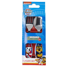 2 PCS ELLIPTICAL METALLIC CUTLERY SET PAW PATROL PUP POWER