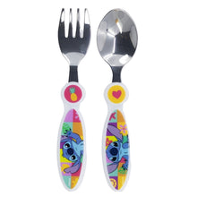 2 PCS ELLIPTICAL METALLIC CUTLERY SET STITCH PALMS