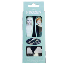 2 PCS ELLIPTICAL METALLIC CUTLERY (SPOON AND FORK) SET FROZEN SNOWY TALE