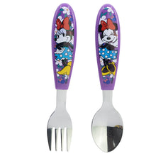 2 PCS ELLIPTICAL METALLIC CUTLERY (SPOON AND FORK) SET MINNIE SUNSHINE