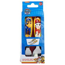 2 PCS ELLIPTICAL METALLIC CUTLERY (SPOON AND FORK) SET PAW PATROL BOY RESCUE PUPS