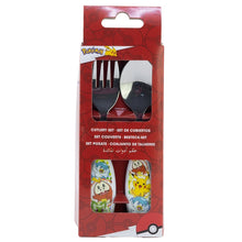 2 PCS ELLIPTICAL METALLIC CUTLERY (SPOON AND FORK) SET POKEMON