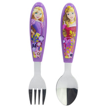 2 PCS ELLIPTICAL METALLIC CUTLERY (SPOON AND FORK) SET PRINCESS COURAGEOUS HEART