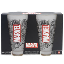 2 PCS GLASS CASUAL TUMBLER 490 ML MARVEL PATTERN