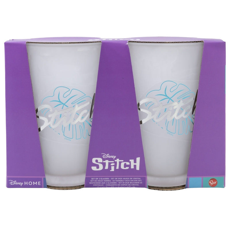 2 PCS GLASS CASUAL TUMBLER 490 ML STITCH
