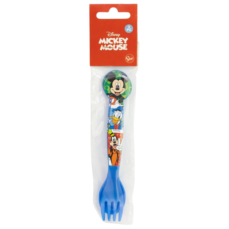 2 PCS PP CUTLERY (SPOON AND FORK) SET IN POLYBAG MICKEY HAS FUN