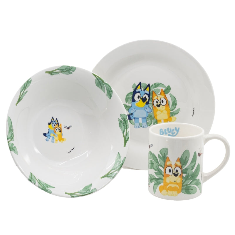 Bluey 3-Piece Ceramic Snack Set – Kinder Serviesset in Geschenkdoos