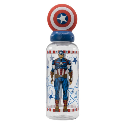 3D ECOZEN FIGURINE BOTTLE 560 ML AVENGERS INVINCIBLE FORCE CAPTAIN AMERICA.
