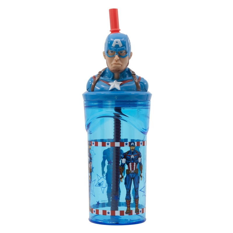 Avengers 3D Tumbler met Rietje 360 ml – Onverslaanbare Kracht met Captain America!