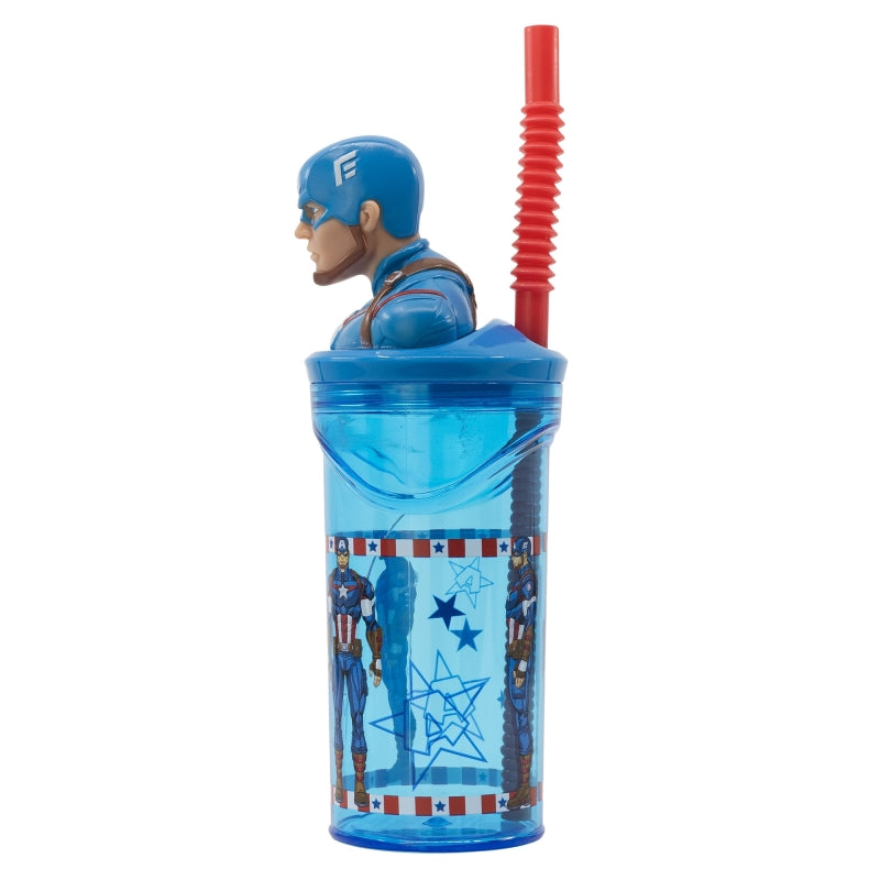 Avengers 3D Tumbler met Rietje 360 ml – Onverslaanbare Kracht met Captain America!