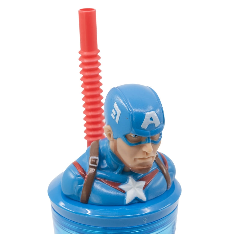 Avengers 3D Tumbler met Rietje 360 ml – Onverslaanbare Kracht met Captain America!