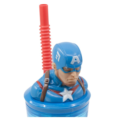 Avengers 3D Tumbler met Rietje 360 ml – Onverslaanbare Kracht met Captain America!
