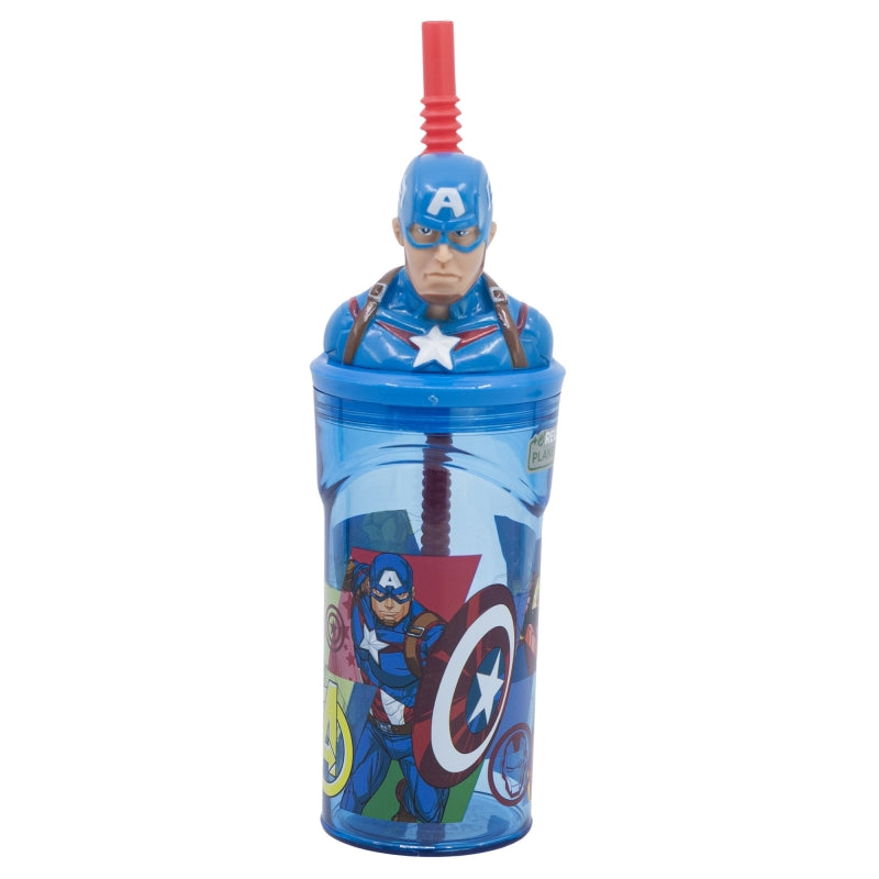 Avengers 3D Tumbler met Rietje 360 ml – Wonderbaarlijke Kracht met Captain America!