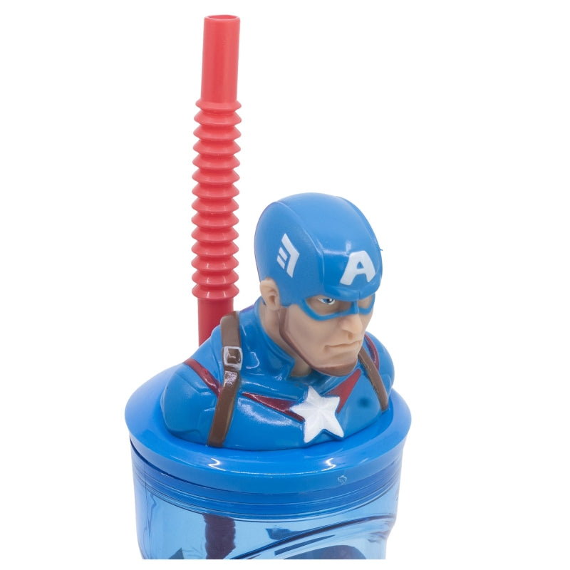 Avengers 3D Tumbler met Rietje 360 ml – Wonderbaarlijke Kracht met Captain America!