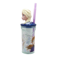 Frozen Snowy Tale 3D Tumbler met Rietje 360 ml – Magisch Winterplezier met Elsa!