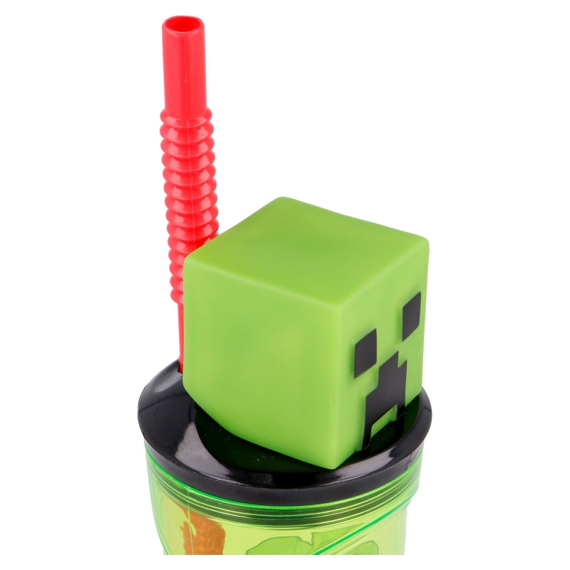 Minecraft 3D Figurine Tumbler 360 ml – BPA-vrije Kinderbeker met Rietje