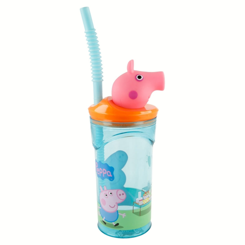Peppa Pig Core 3D Figurine Tumbler 360 ml – BPA-vrije Kinderbeker met Rietje