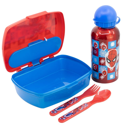 Spider-Man Midnight Flyer 4-Piece Urban BTS Set – BPA-vrije Lunchset in Geschenkdoos
