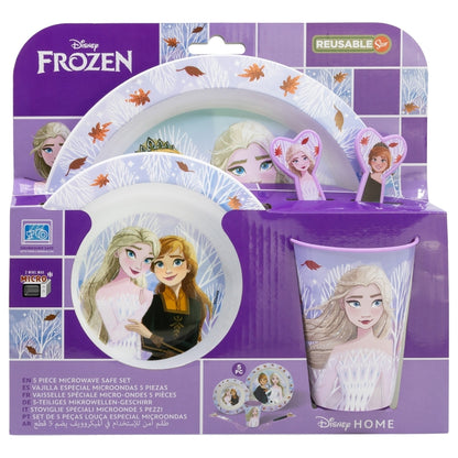 Frozen Autumn Leaves 5-Piece Microwave-Safe Tableware Set – BPA-vrije Kinderborden Set