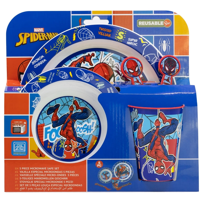Spider-Man Mob Rules 5-Piece Microwave-Safe Tableware Set – BPA-vrije Kinderborden Set