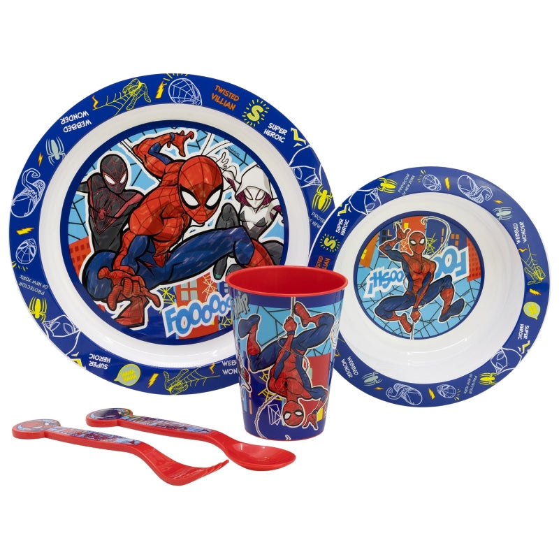 Spider-Man Mob Rules 5-Piece Microwave-Safe Tableware Set – BPA-vrije Kinderborden Set