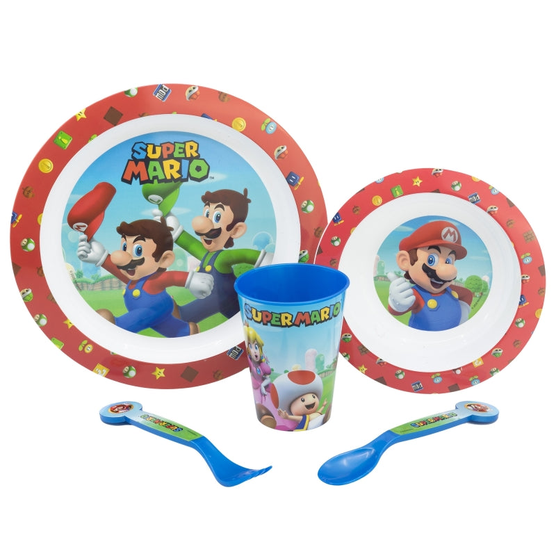 Super Mario 5-Piece Microwave-Safe Tableware Set – BPA-vrije Kinderborden Set