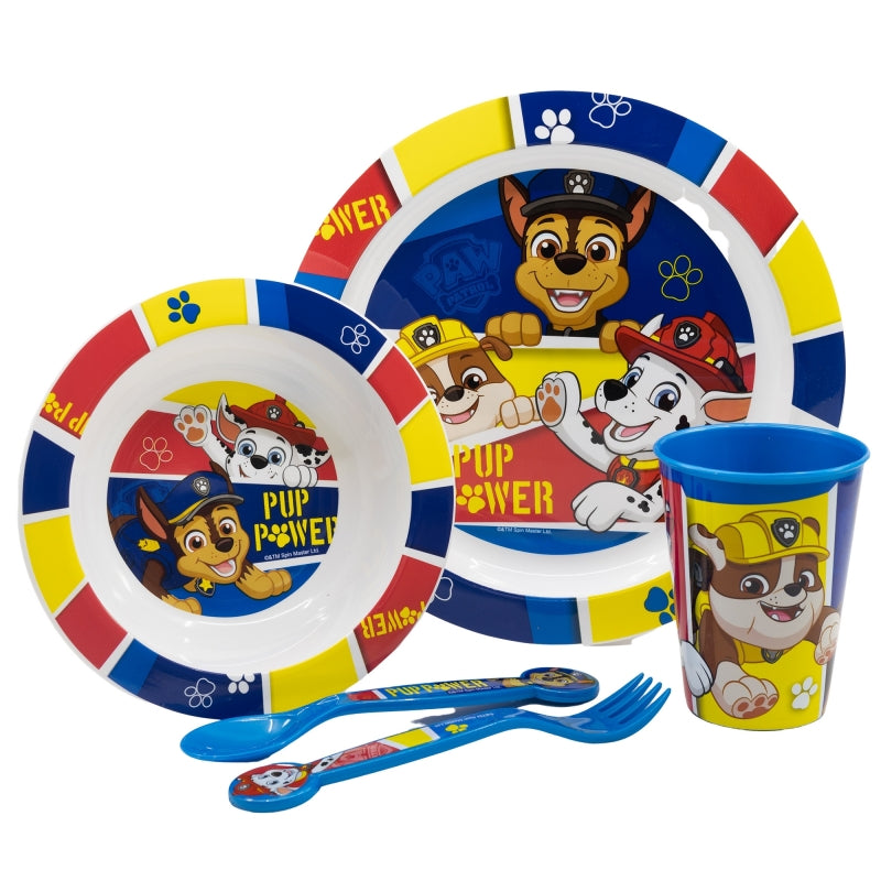 Paw Patrol Pup Power 5-Piece Microwave-Safe Tableware Set – BPA-vrije Kinderborden Set