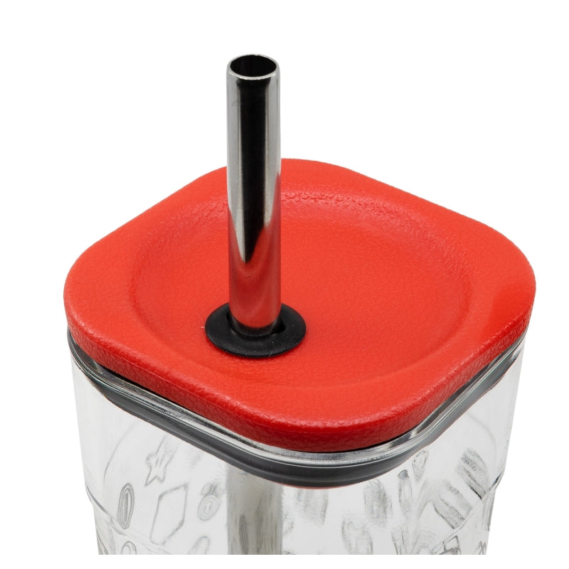 AC CUBE TUMBLER (WITH STAINLESS STEEL STRAW) 540 ML SUPER MARIO