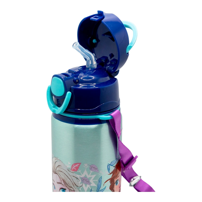 ALUMINIUM POP UP BOTTLE WITH STRAP 730 ML FROZEN SNOWY TALE