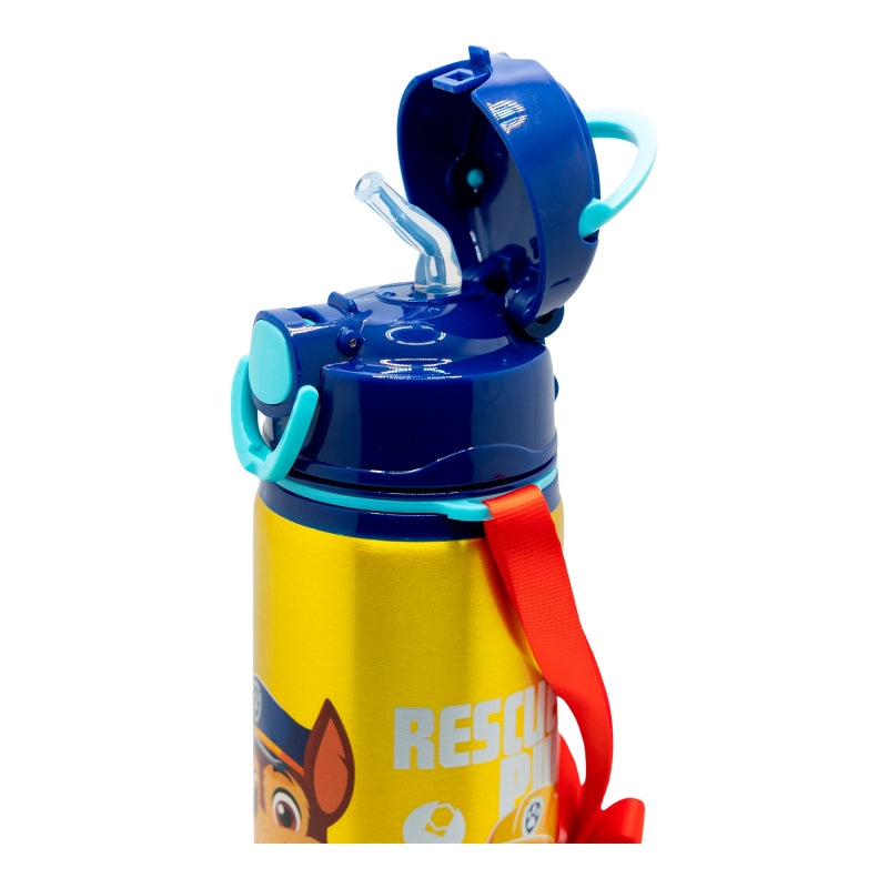 ALUMINIUM POP UP BOTTLE WITH STRAP 730 ML PAW PATROL BOY RESCUE PUPS