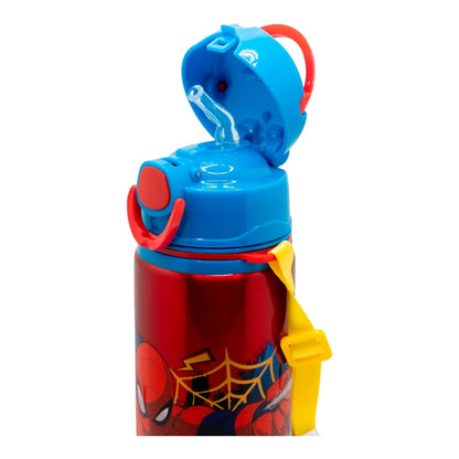 ALUMINIUM POP UP BOTTLE WITH STRAP 730 ML SPIDERMAN MOVING TARGET