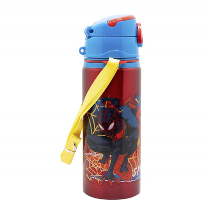 ALUMINIUM POP UP BOTTLE WITH STRAP 730 ML SPIDERMAN MOVING TARGET