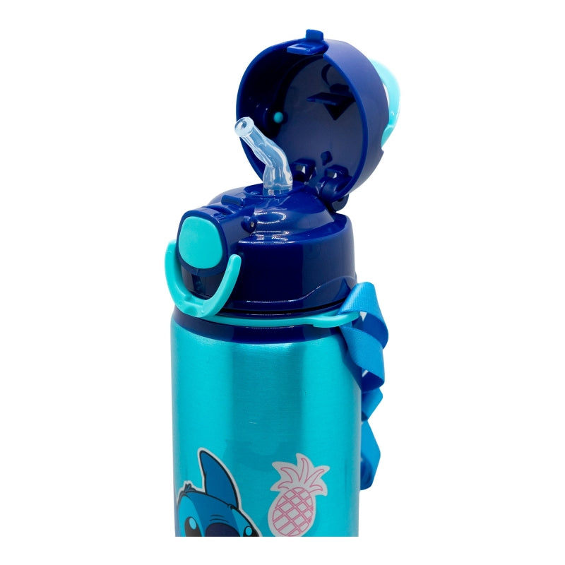 ALUMINIUM POP UP BOTTLE WITH STRAP 730 ML STITCH DRAWING