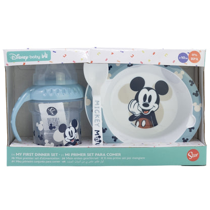 Mickey Mouse Full of Smiles Baby Cadeauset – Vrolijk Eten en Drinken!