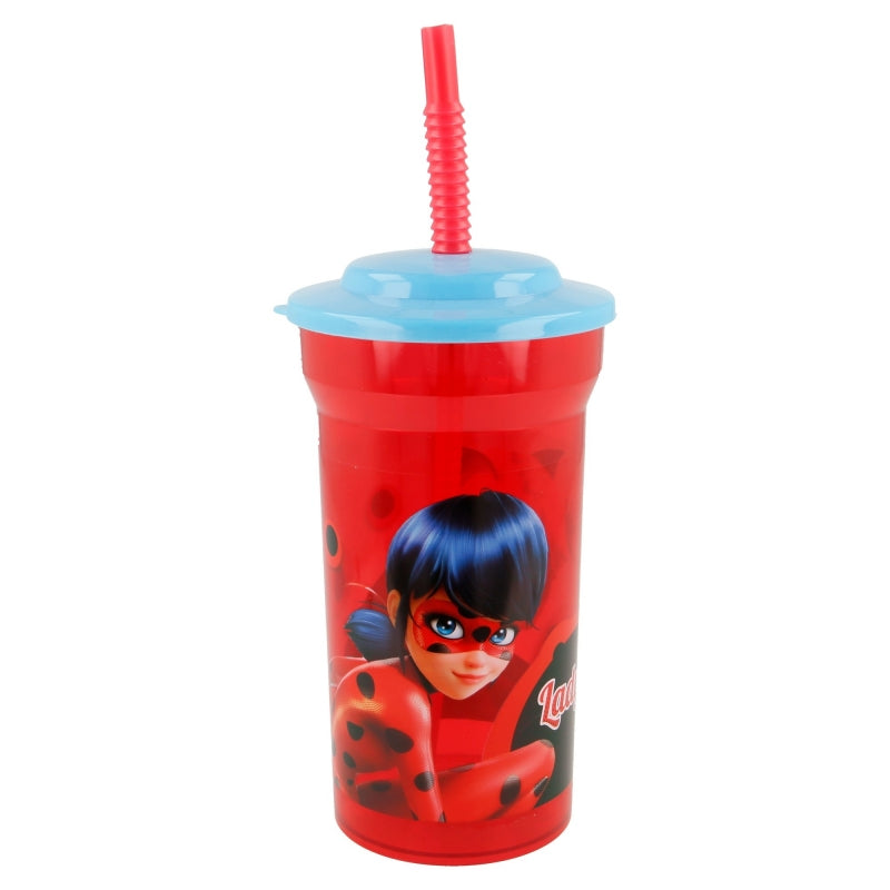 Miraculous Ladybug Transparante Tumbler met Rietje 460 ml – Superheldenplezier!