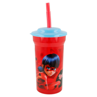 Miraculous Ladybug Transparante Tumbler met Rietje 460 ml – Superheldenplezier!