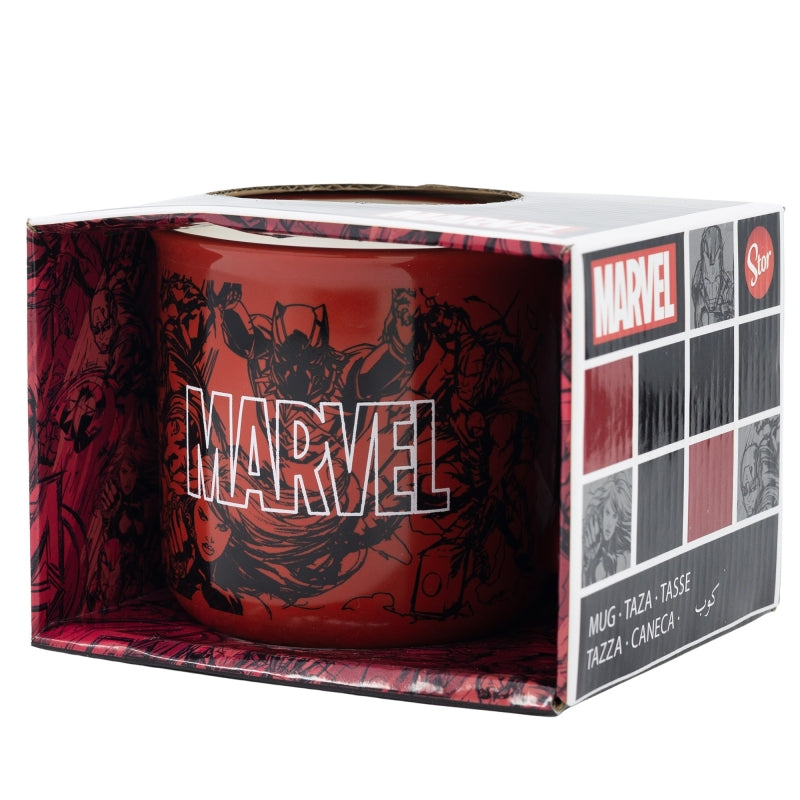 CERAMIC BREAKFAST MUG 14 OZ IN GIFT BOX MARVEL PATTERN