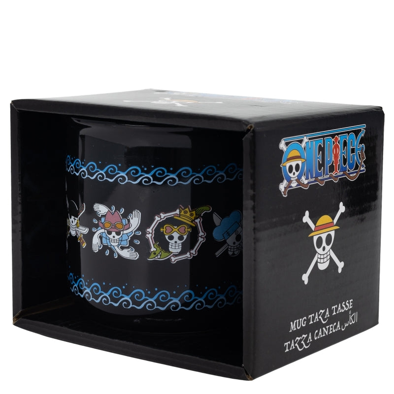 CERAMIC BREAKFAST MUG 14 OZ IN GIFT BOX ONE PIECE SKULLS ANIME