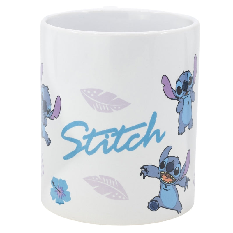 CERAMIC MUG 11 OZ IN GIFT BOX STITCH LEAVES PATTERN CNPL