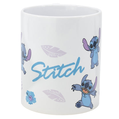 CERAMIC MUG 11 OZ IN GIFT BOX STITCH LEAVES PATTERN CNPL