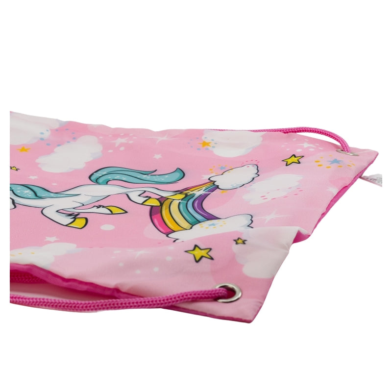 DRAWSTRING LUNCH BAG UNICORN RAINBOW