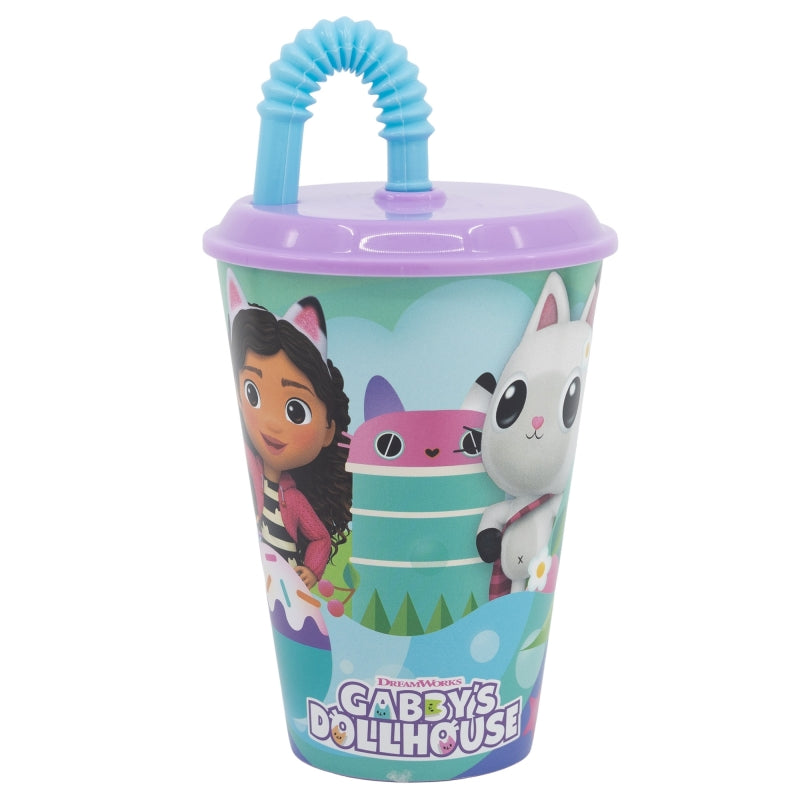 Gabby's Dollhouse Tumbler met Rietje 430 ml – Magisch Kattenavontuur!