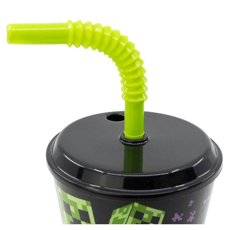 Minecraft Easy Sport Tumbler 430 ml – BPA-vrije Kinderbeker met Rietje