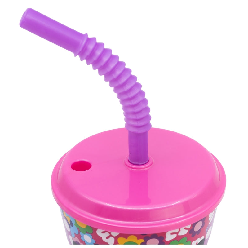 Minnie Bold Florals Tumbler met Rietje 430 ml – Bloeiend Plezier On The Go!